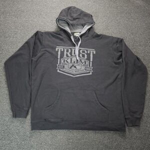 KLIM Men's Size XL Pullover Hoodie Black Trust Spellout Sweatshirt Snow Moto